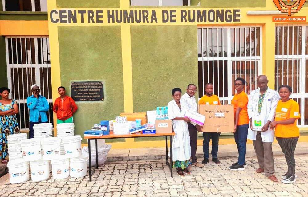 SFBSP-Burundi : Don de médicaments et kits d’hygiène au Centre Humura de Rumonge.